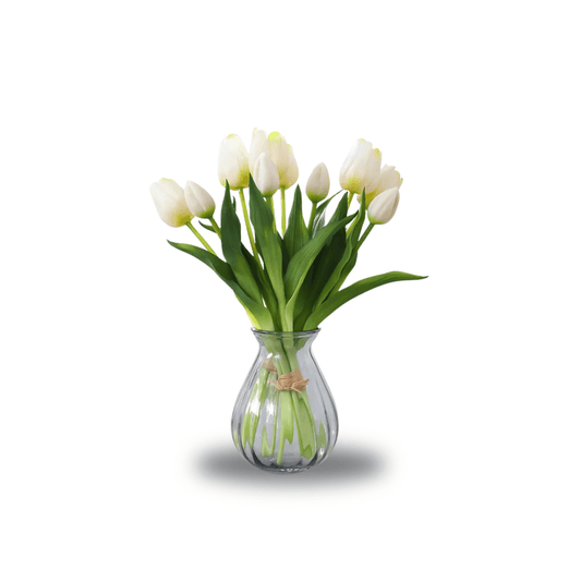 5-Piece Bundle Artificial Tulips – Realistic Faux Flowers