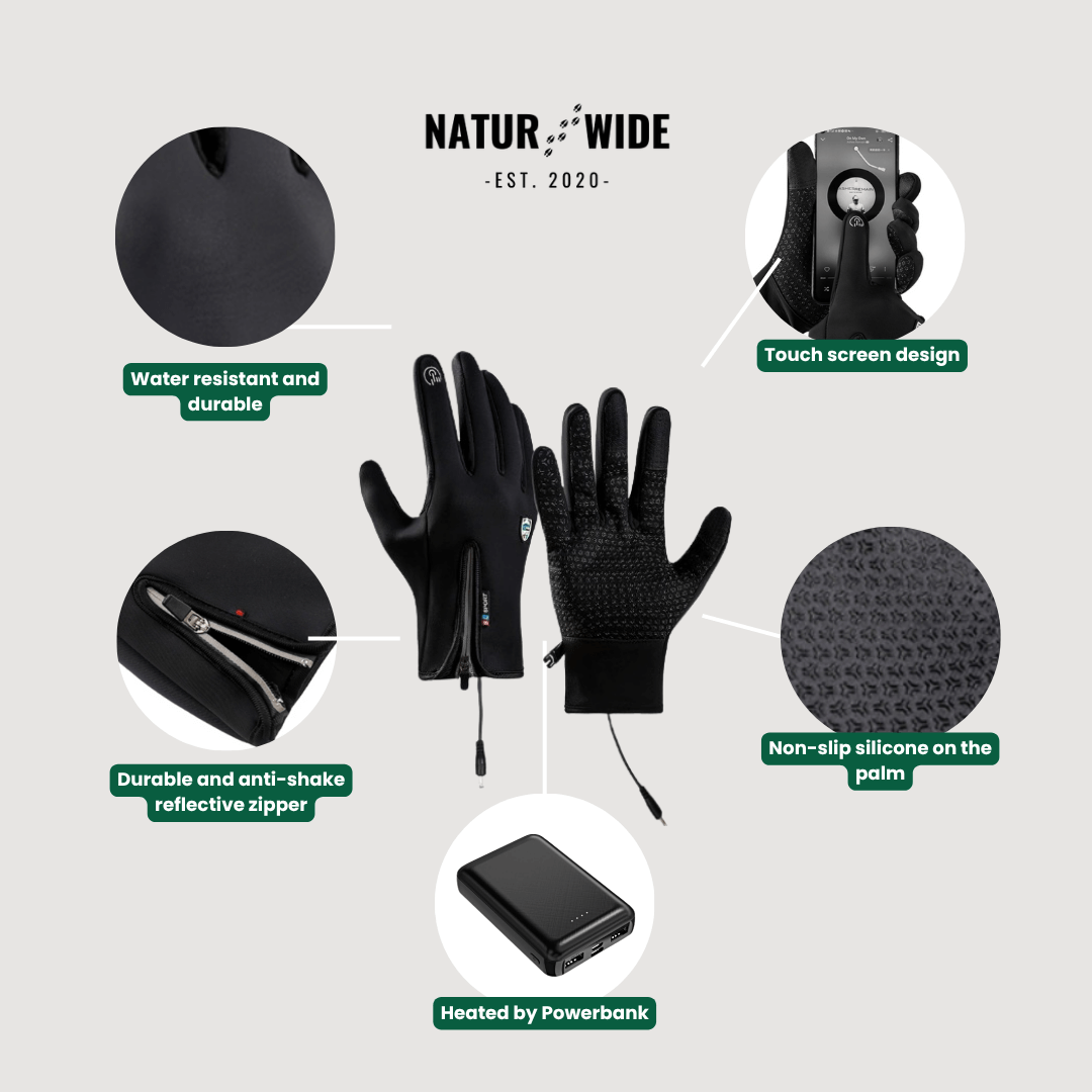 Heated Gloves (Power Bank Powered) – Waterproof & Windproof
