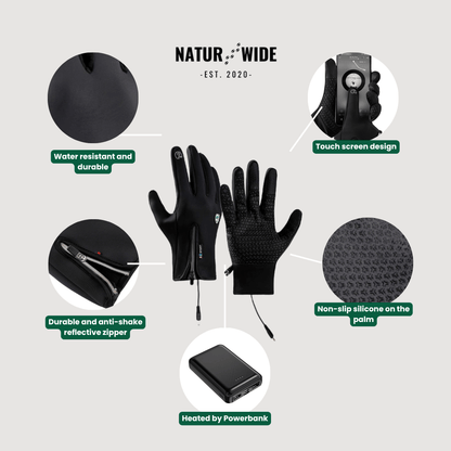 Heated Gloves (Power Bank Powered) – Waterproof & Windproof