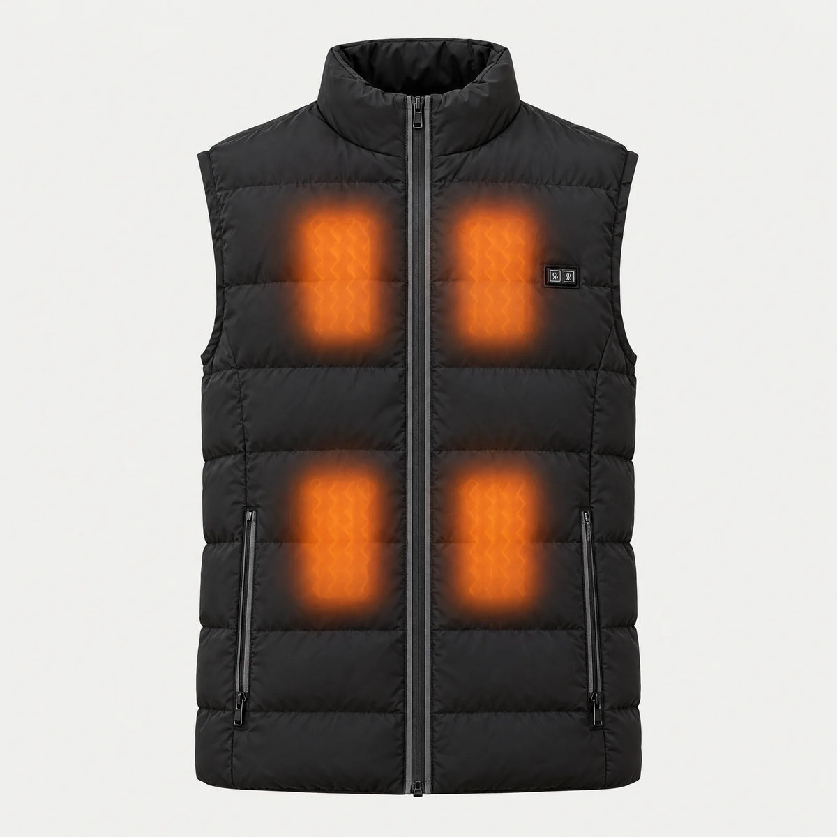 Front heating zones of the vest 2.0: chest and belly