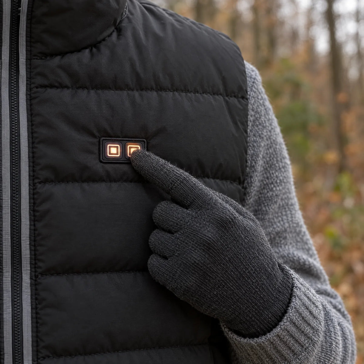 Control button on the left chest: front and back controlled separately