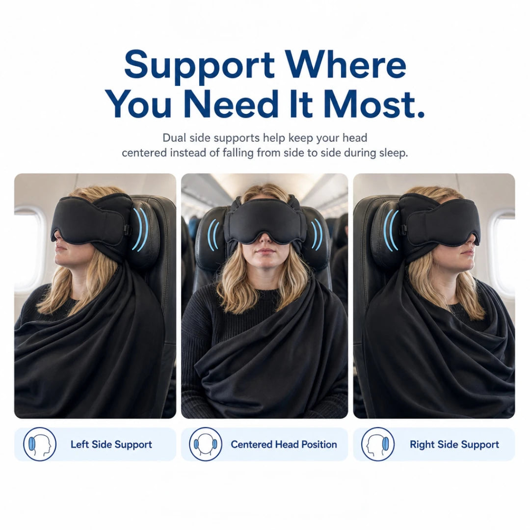 Left, center and right: Snoozle side supports keep the head centered while sleeping